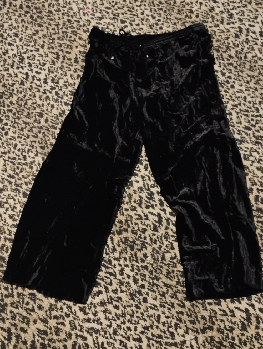 Calvin Klein Black Velvet Wide-Leg Pants